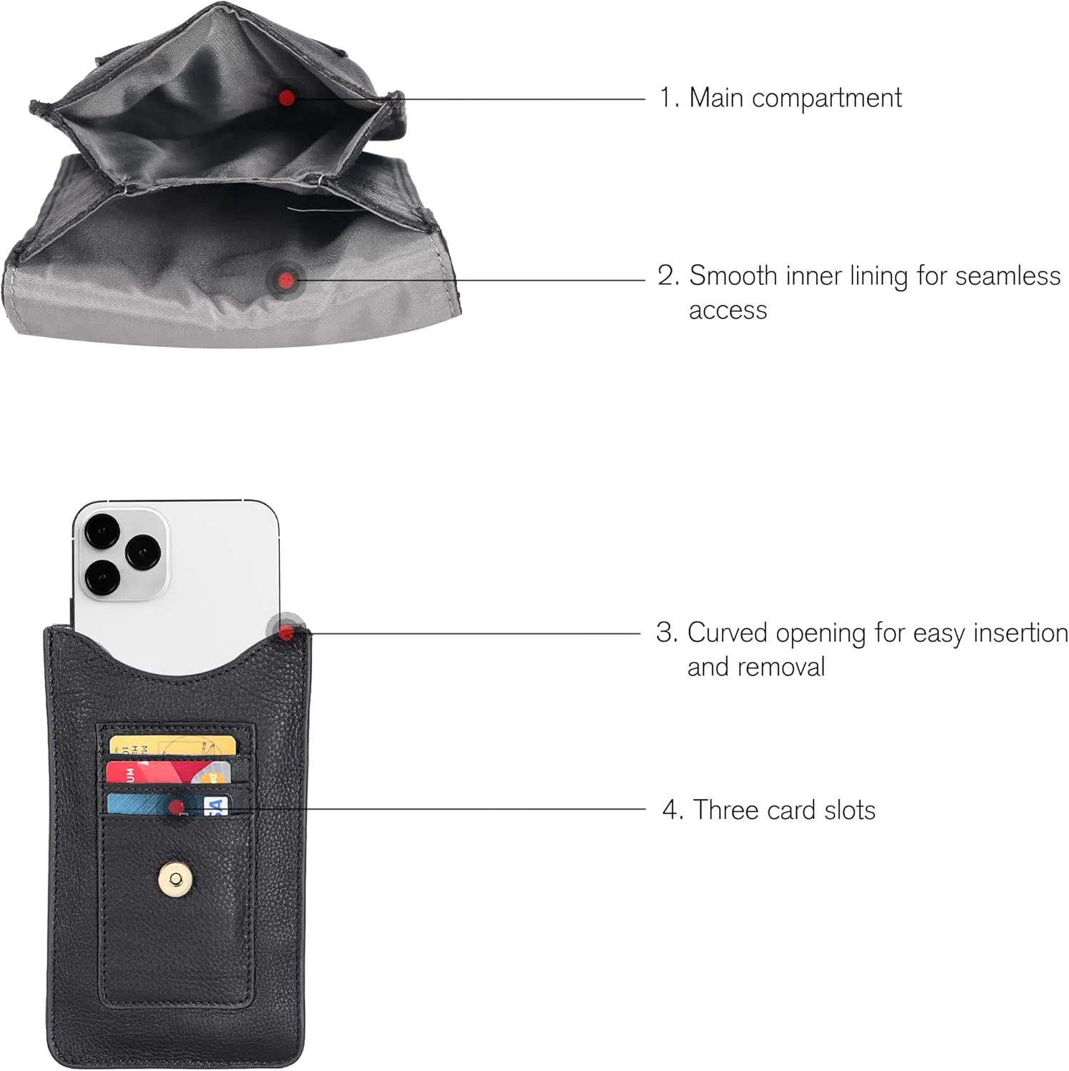 Oak Leathers Small Crossbody Bag For Women - Mini Cell Phone Purse - Crossover Wallet Bag With Adjustable Shoulder Strap