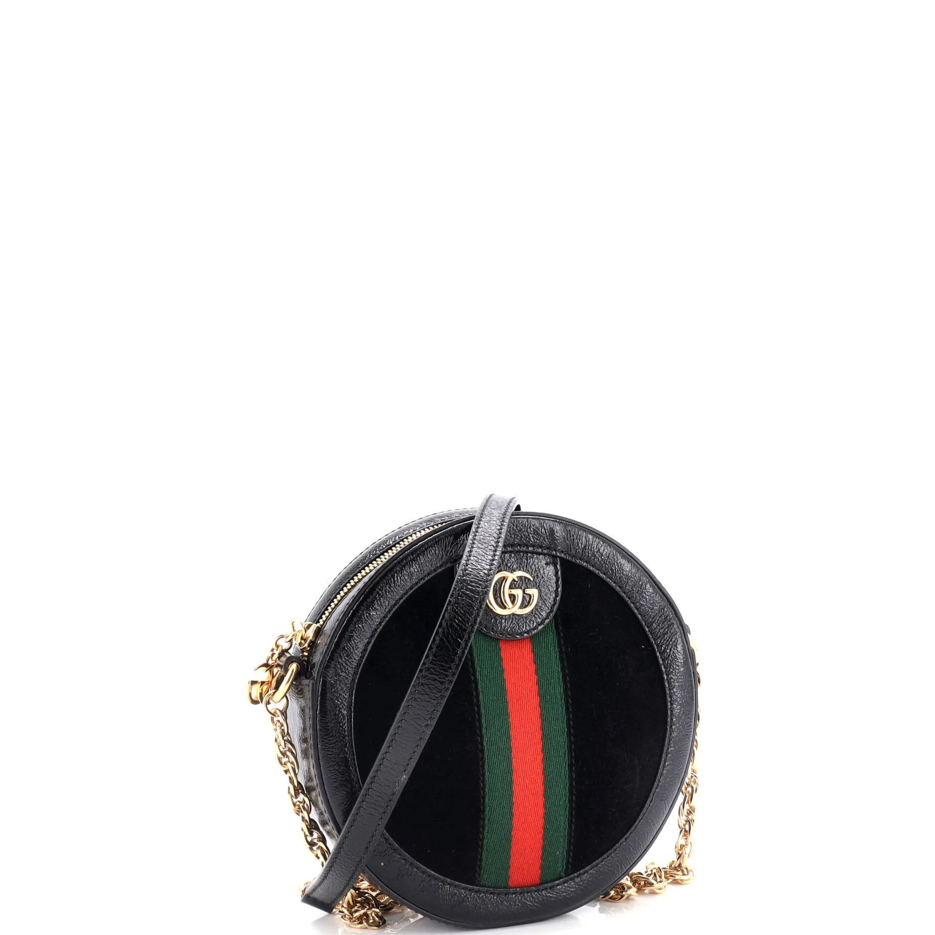 Ophidia Round Shoulder Bag Suede Mini