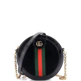 Ophidia Round Shoulder Bag Suede Mini