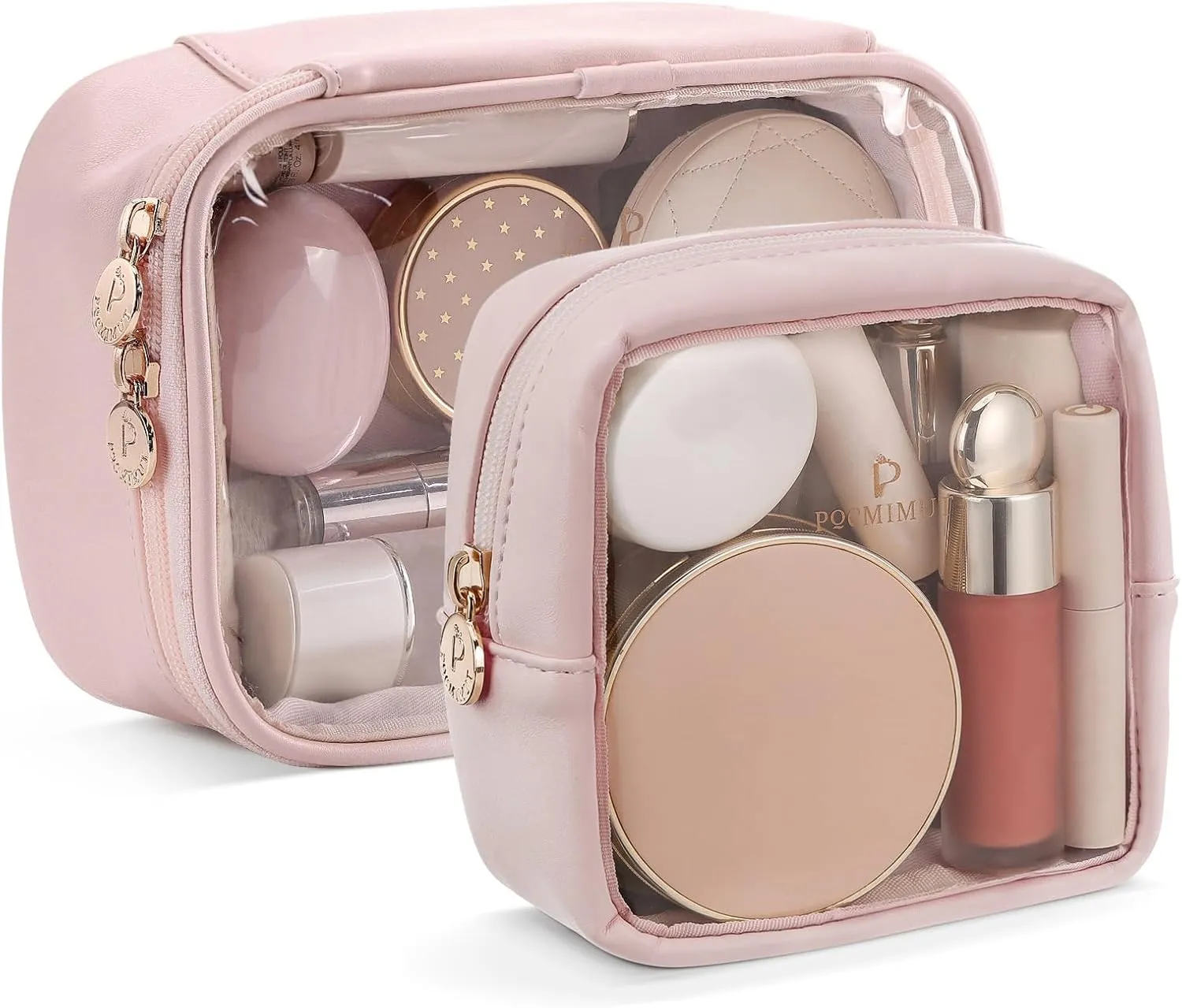 Pocmimut Makeup Bag,Mini Makeup Pouch with Small Toiletry Bag for Car Accessories for Women,Travel Essentials Organizers,Pink