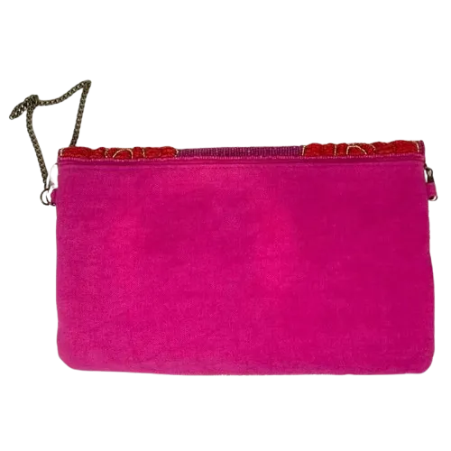 Purple/Red/Pink Floral Beaded Clutch
