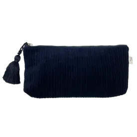 Quilted Velvet Hold Me Clutch - Navy