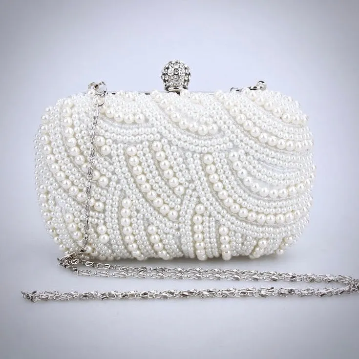 "Blaire" - Ivory Pearl Bridal Handbag Clutch