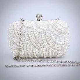 "Blaire" - Ivory Pearl Bridal Handbag Clutch