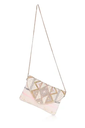 Rose Gold Beaded Clutch
