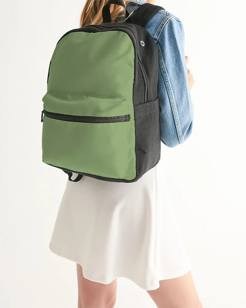 Shaded Pastel Warm Green Canvas Backpack | C30M0Y60K30