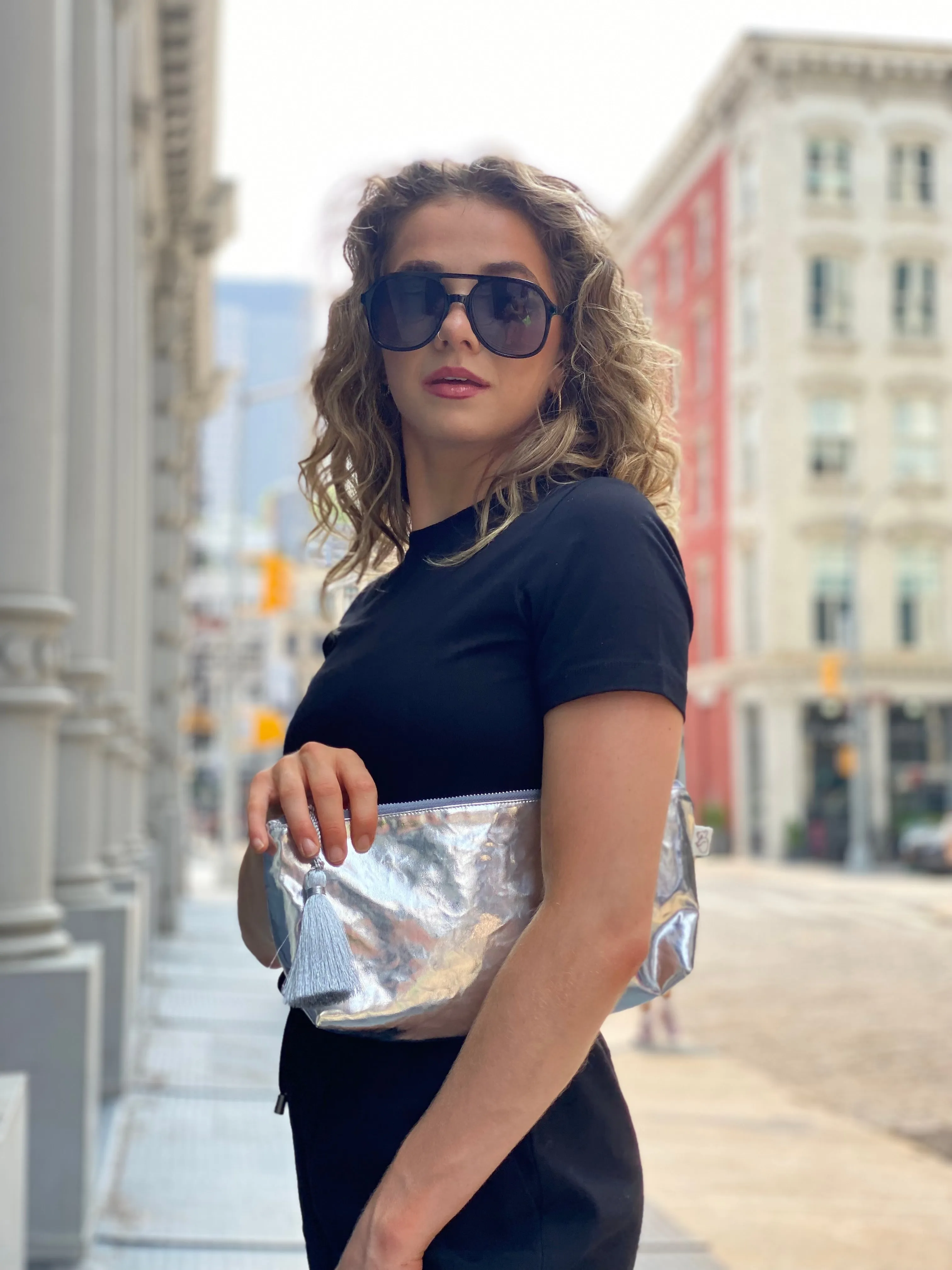 Silver Metallic Hold Me Clutch