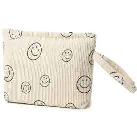 Small Makeup Bag with Pocketes and Zipper Corduroy Makeup Pouch for Purse Travel Corduroy Cosmetic Organizer Toiletry bag for Women