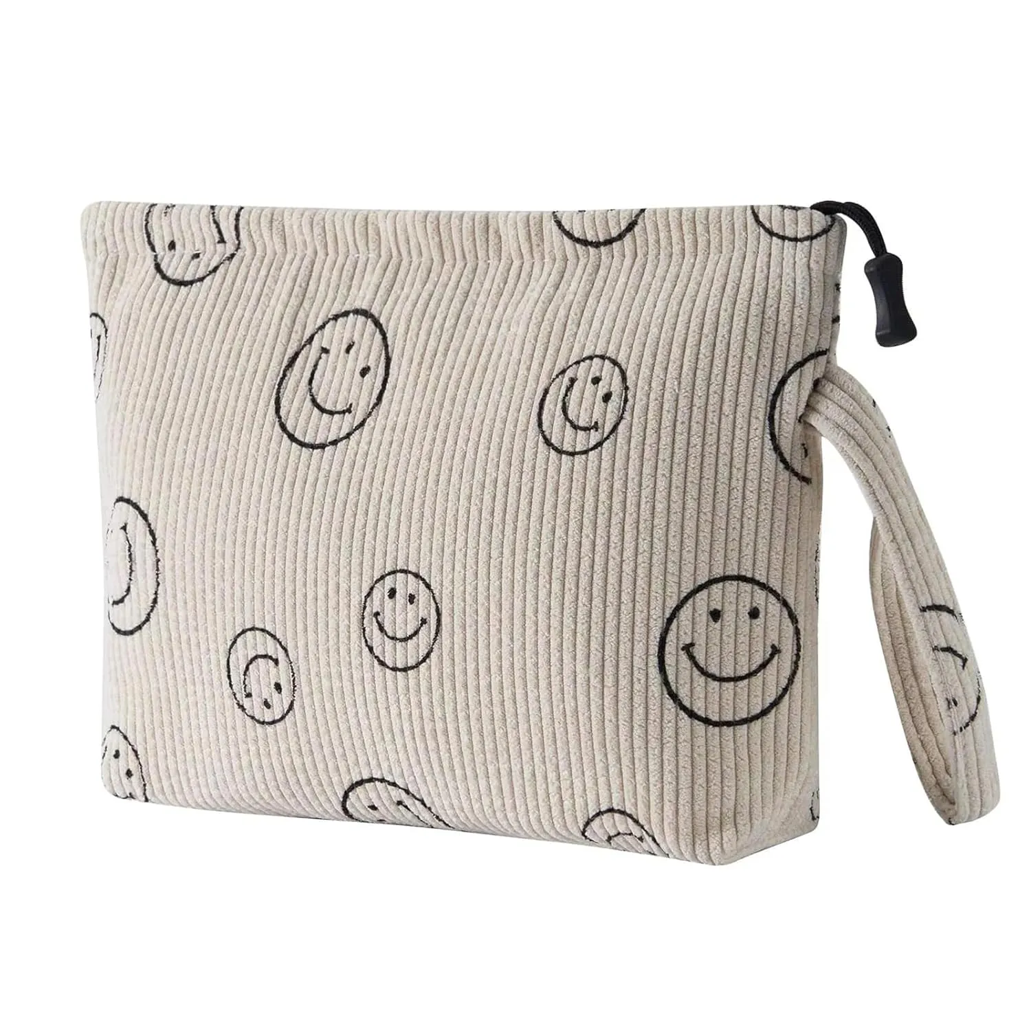 Small Makeup Bag with Pocketes and Zipper Corduroy Makeup Pouch for Purse Travel Corduroy Cosmetic Organizer Toiletry bag for Women