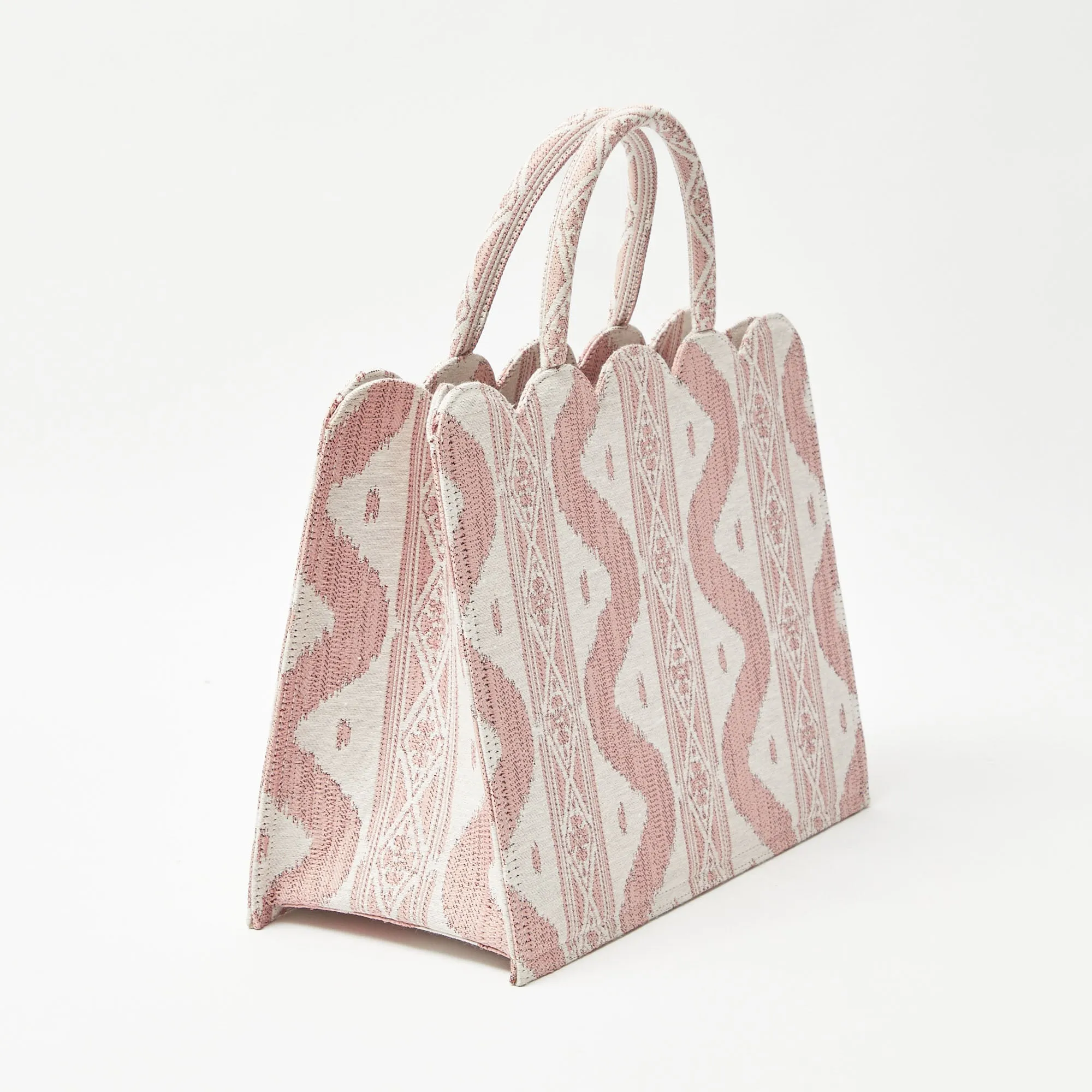 Small Mrs. Alice Tote Bag (Pink Ikat)