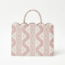 Small Mrs. Alice Tote Bag (Pink Ikat)
