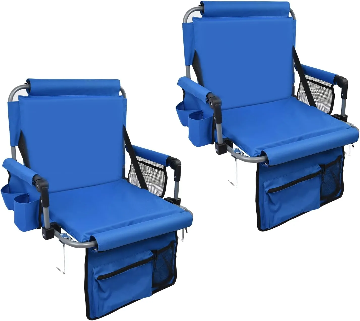 Stadium Seats for Bleachers with Back Support, Bleacher Seats with Backs and Cushion Wide, Stadium Chairs with Cup Holders, Mesh Bags and Hide Hooks