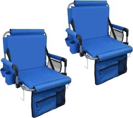 Stadium Seats for Bleachers with Back Support, Bleacher Seats with Backs and Cushion Wide, Stadium Chairs with Cup Holders, Mesh Bags and Hide Hooks