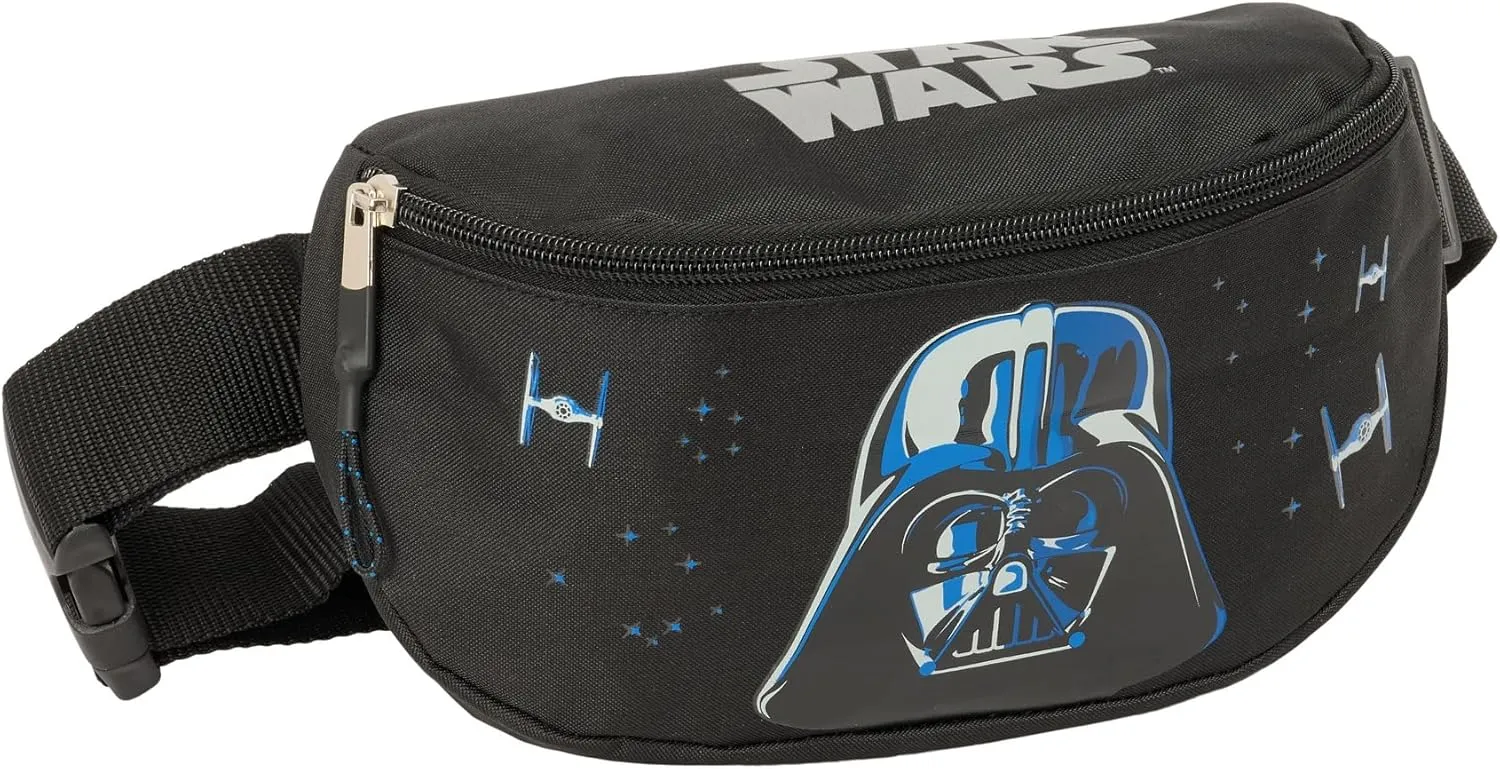 Star Wars Rebellion  Children's Waist Bag, Ideal for Young People and Children of Different Ages, Comfortable and Versatile, Quality and Resistance, 23 x 9 x 14 cm, Black/White, M, Casual, Black