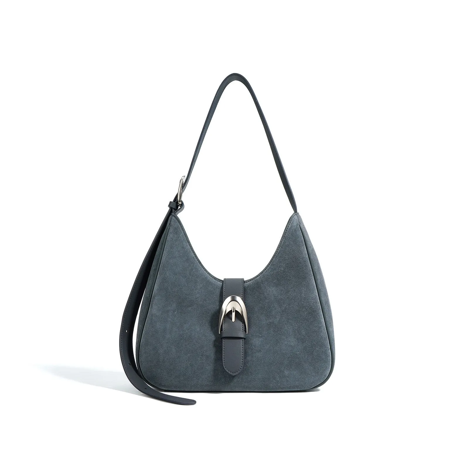 Suede Shoulder Bag - Grey