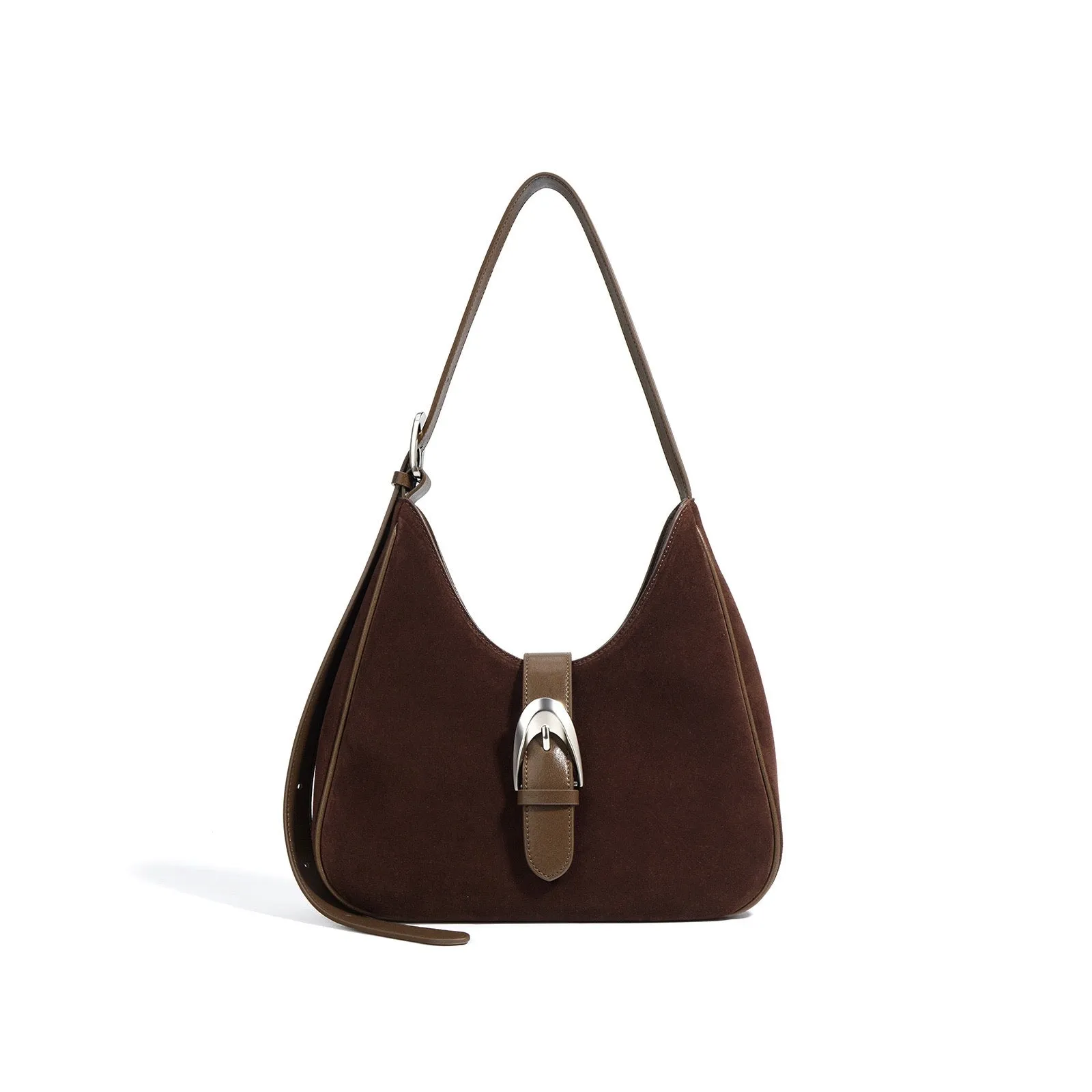 Suede Shoulder Bag - Grey