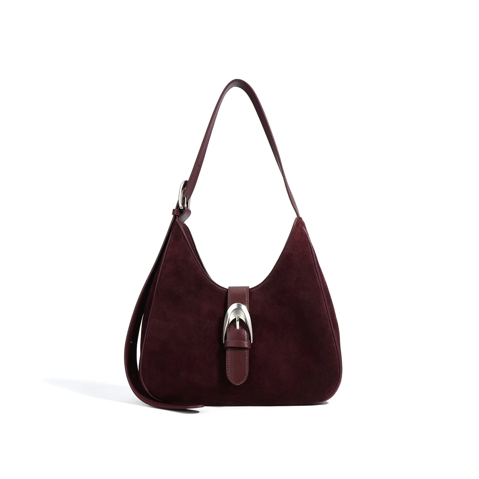 Suede Shoulder Bag - Grey