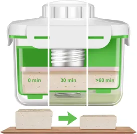 Tofu Press, Upgraded Two-way Pressure Design, Soft Tofu Quickly and Evenly Drained, Press Hardness Flexible Adjustment, Improve the Texture, Suitable for Making Hard or Extra Firm Tofu, Green