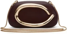 Trendy Vegan Leather Clutch Bag Evening Handbag Y2K Crossbody Bag For Women Womens Casual Summer Beach Purse Metal Handle