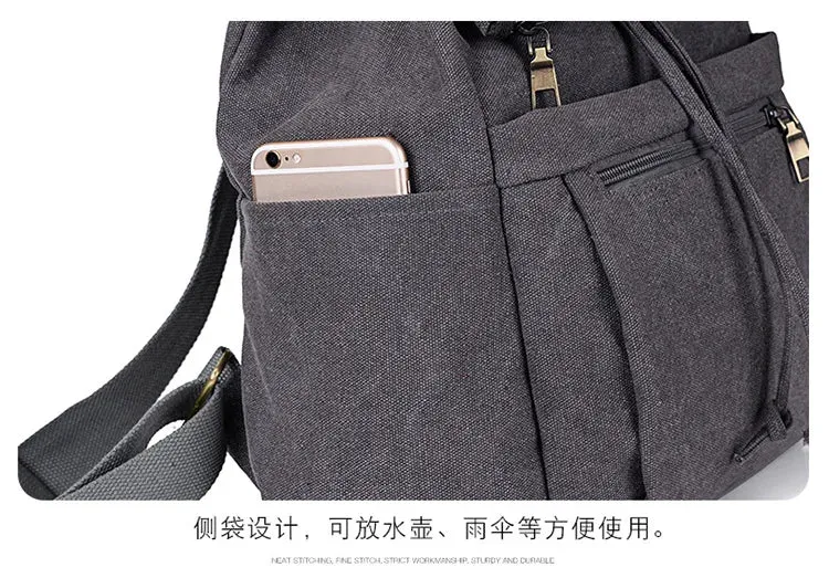 Unisex canvas backpack bag