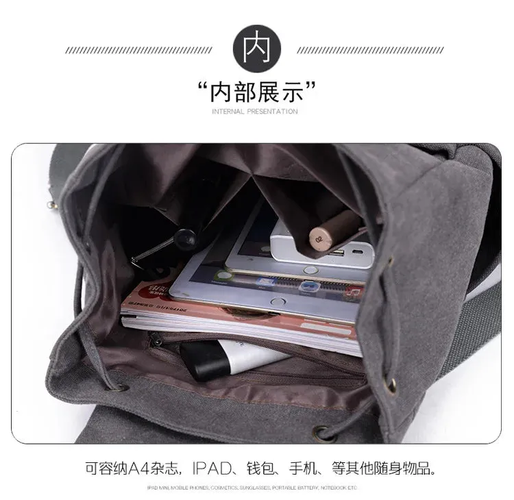Unisex canvas backpack bag