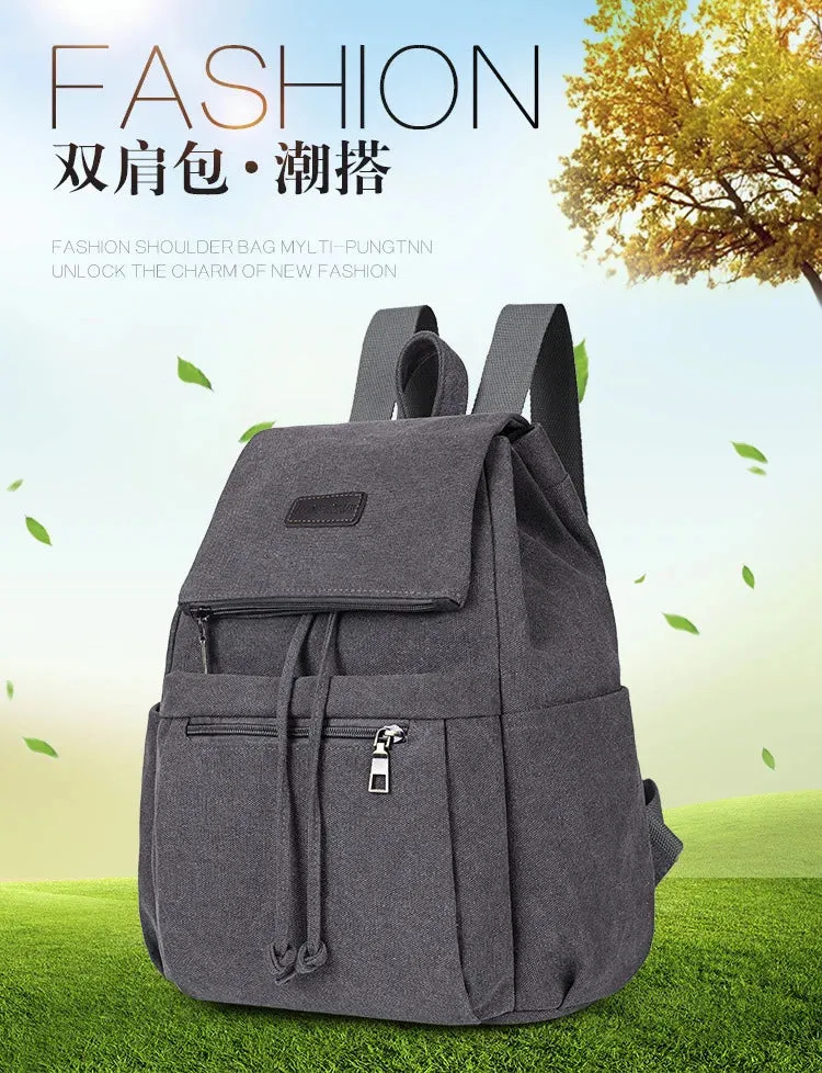 Unisex canvas backpack bag