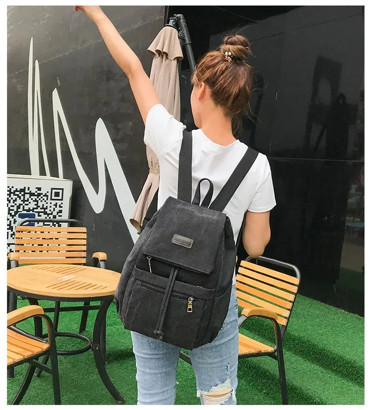 Unisex canvas backpack bag