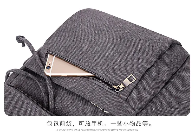 Unisex canvas backpack bag