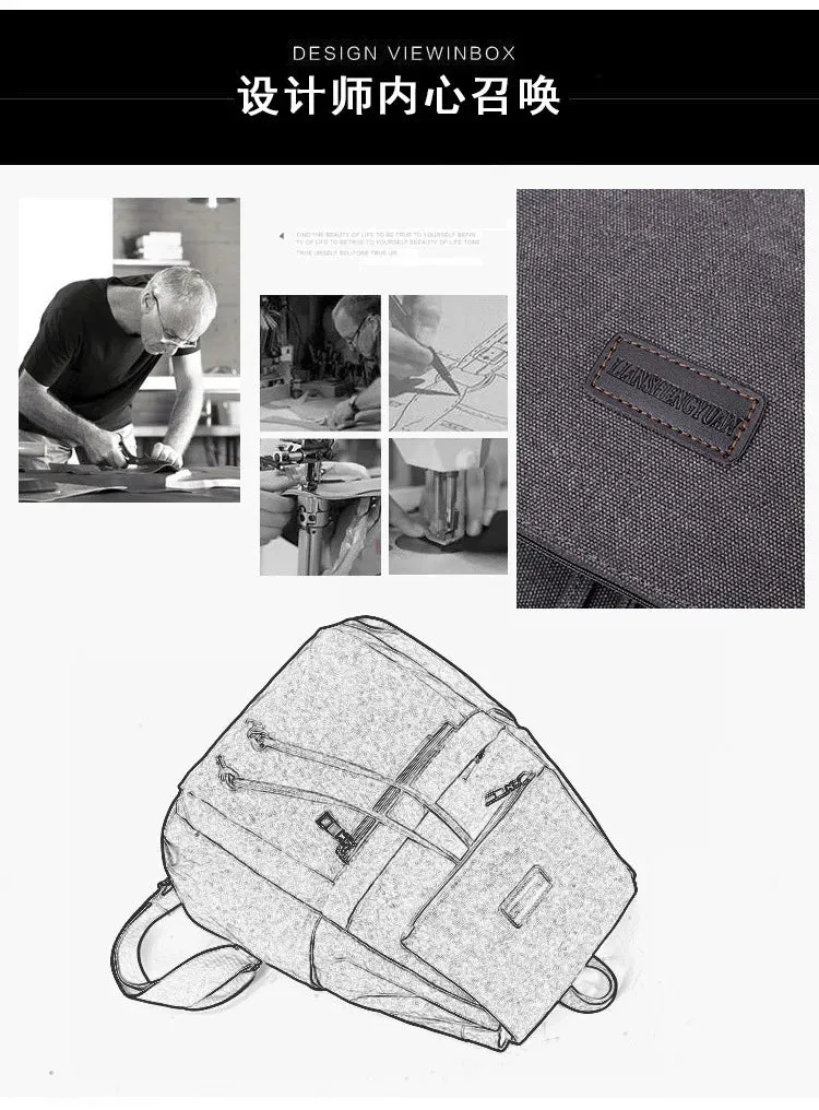 Unisex canvas backpack bag