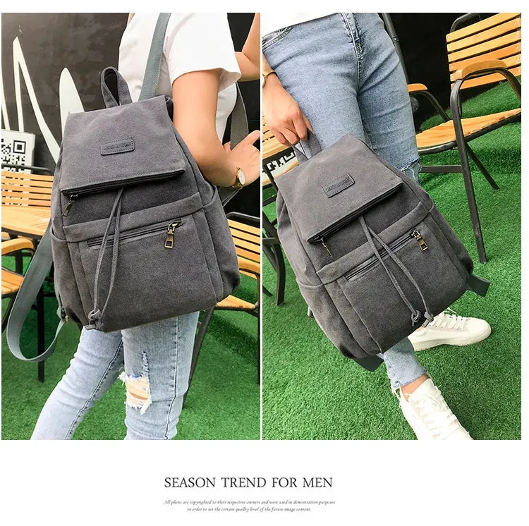 Unisex canvas backpack bag