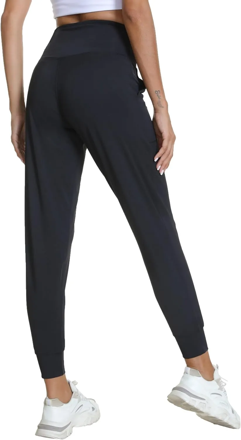 Women's Workout Joggers with Pockets-Quick Dry Athletic Lounge Pants for Hiking Yoga and Running