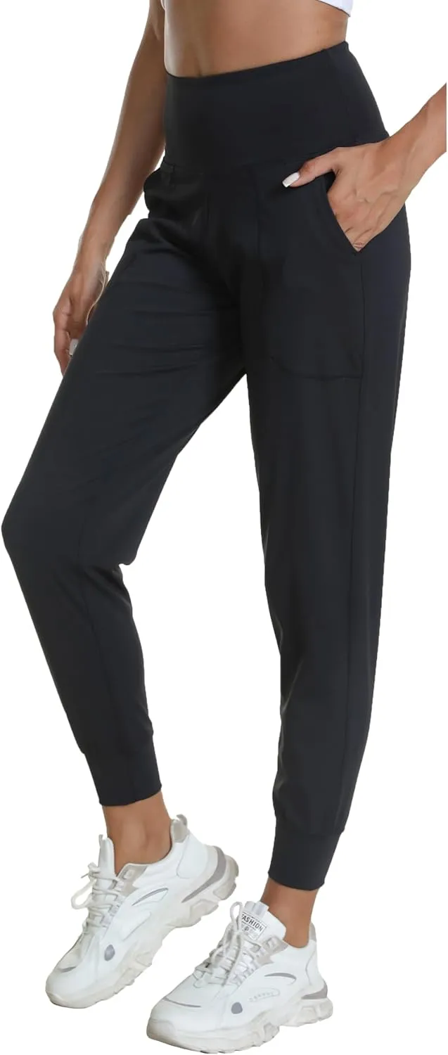 Women's Workout Joggers with Pockets-Quick Dry Athletic Lounge Pants for Hiking Yoga and Running