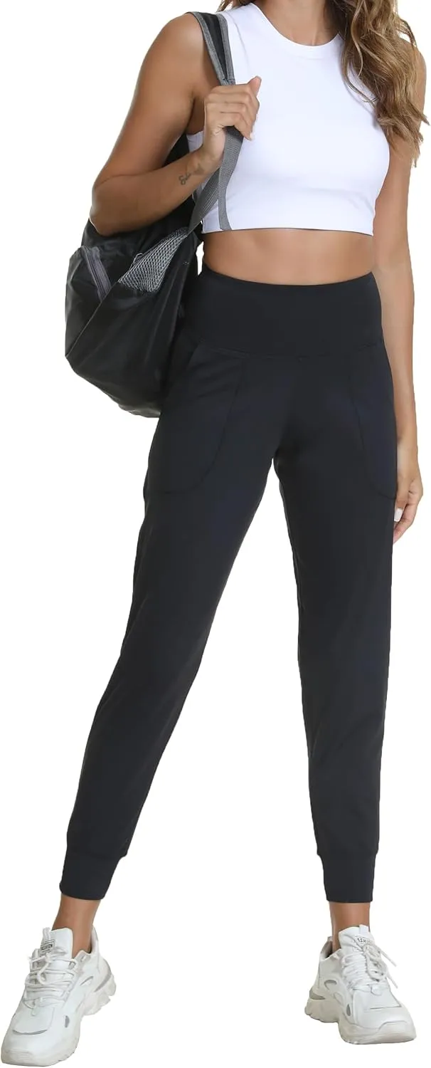 Women's Workout Joggers with Pockets-Quick Dry Athletic Lounge Pants for Hiking Yoga and Running