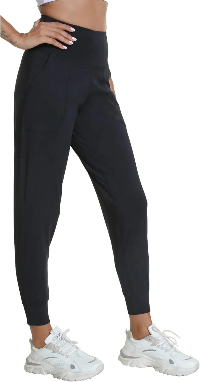 Women's Workout Joggers with Pockets-Quick Dry Athletic Lounge Pants for Hiking Yoga and Running