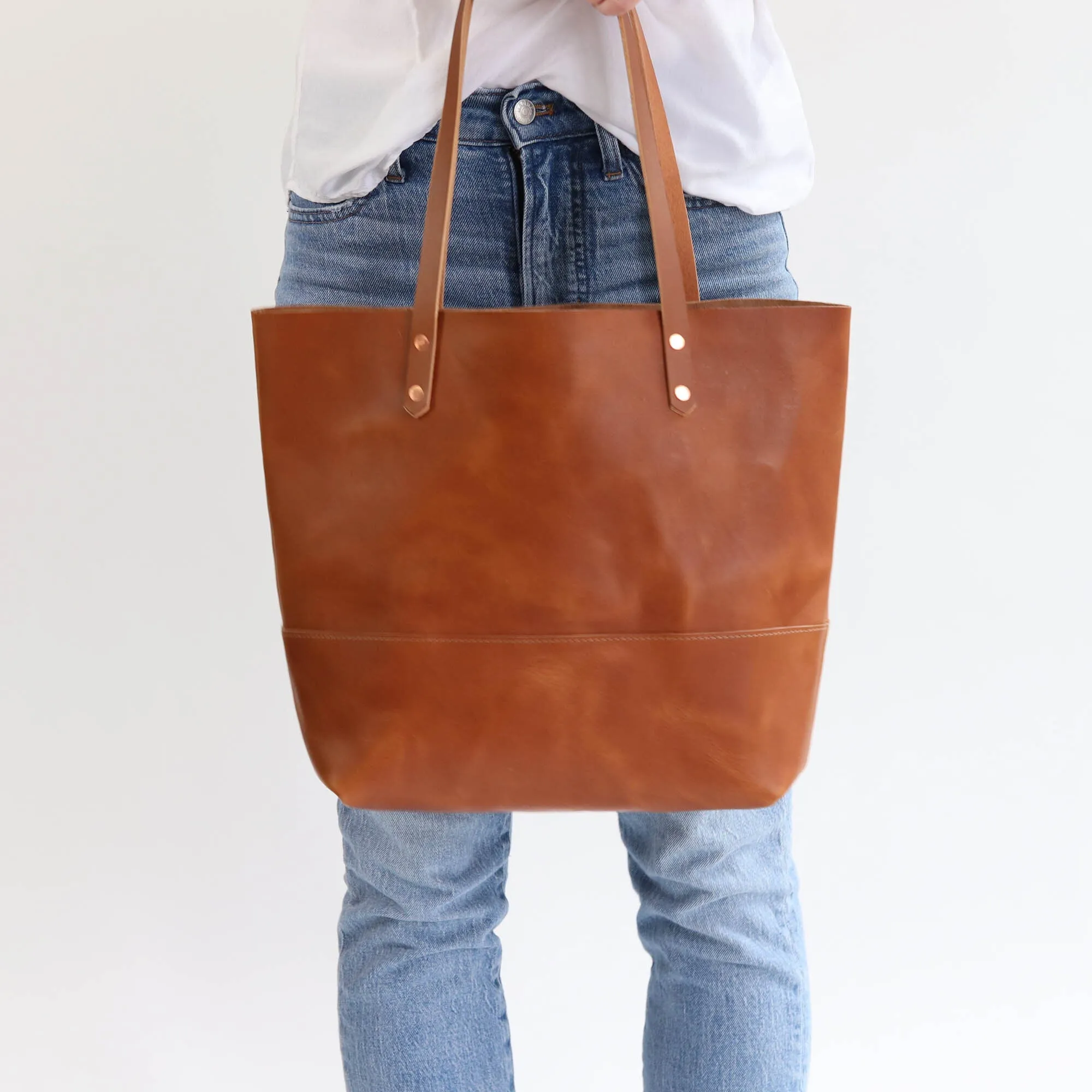 Work Tote in Italian Vegetable Tanned Leather - Gold - LIMITED EDITION!