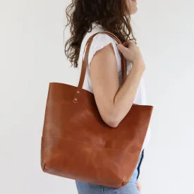 Work Tote in Italian Vegetable Tanned Leather - Gold - LIMITED EDITION!