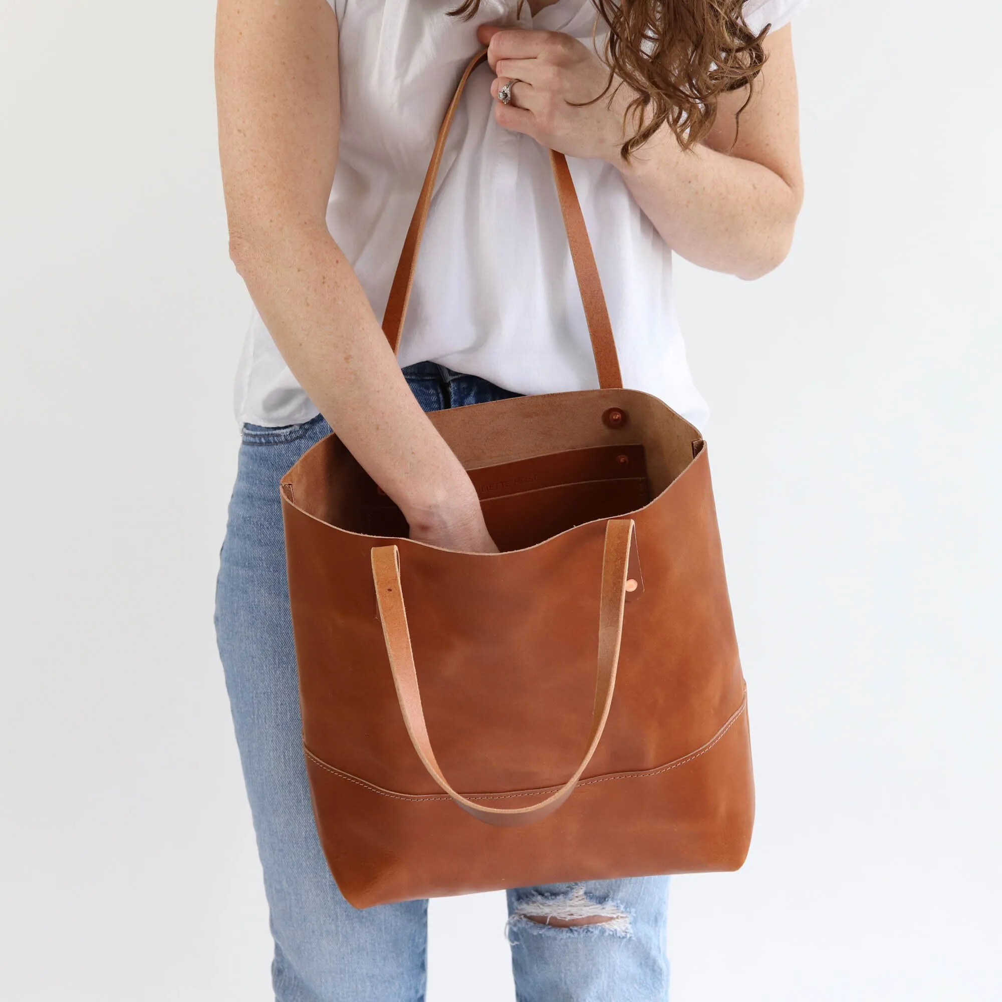 Work Tote in Italian Vegetable Tanned Leather - Gold - LIMITED EDITION!