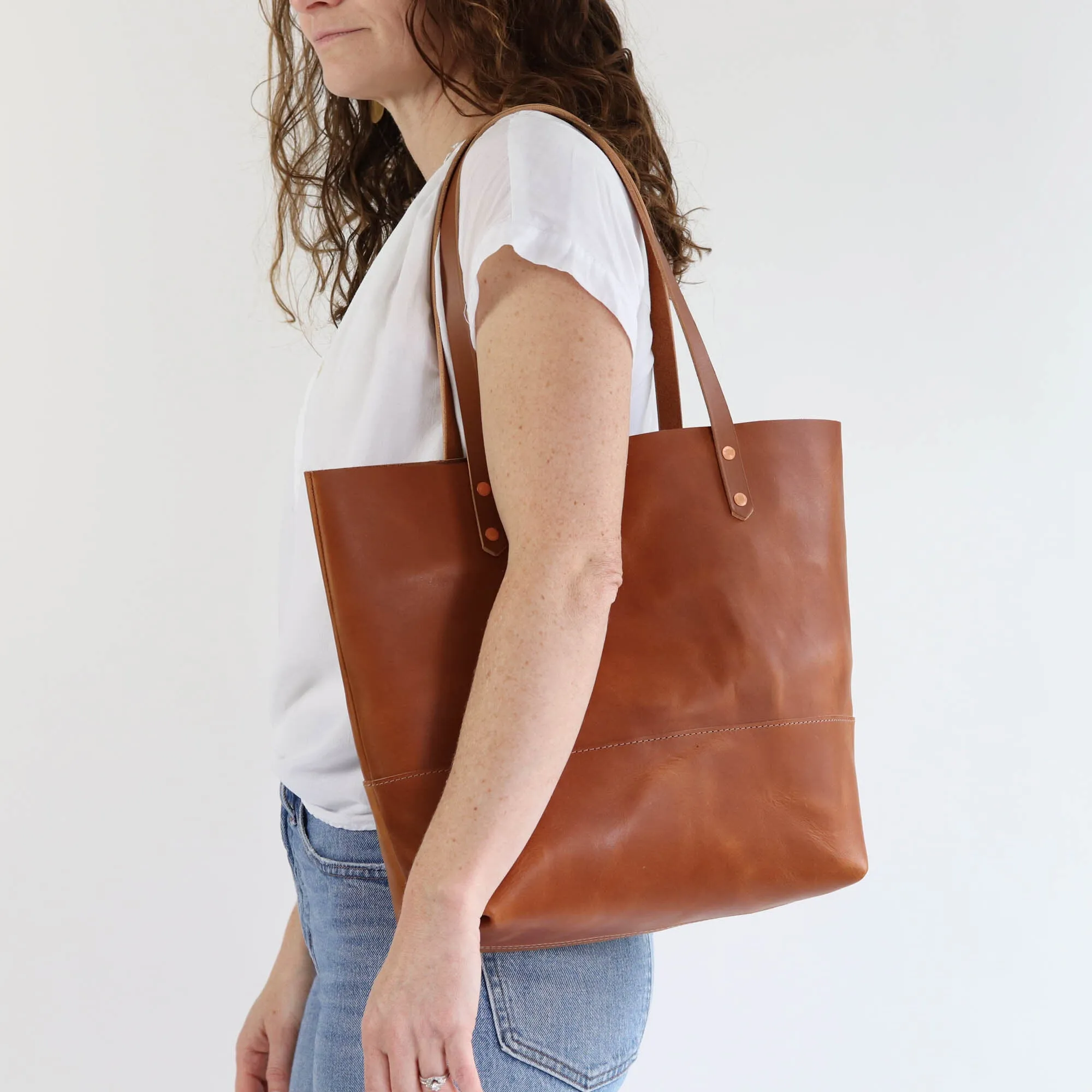 Work Tote in Italian Vegetable Tanned Leather - Gold - LIMITED EDITION!