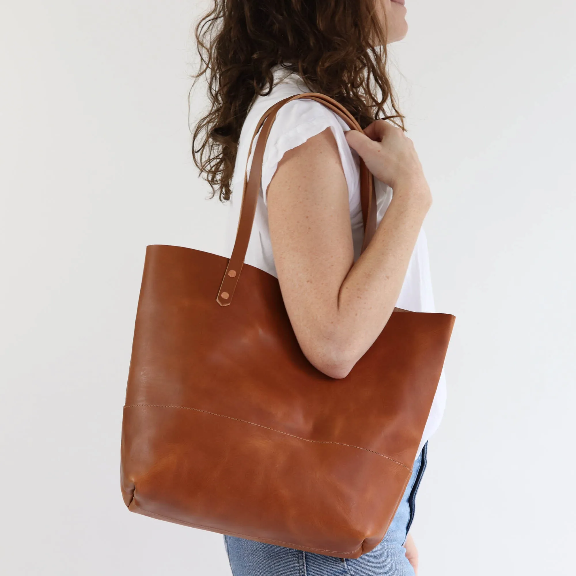 Work Tote in Italian Vegetable Tanned Leather - Gold - LIMITED EDITION!