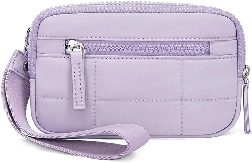 Wristlet Wallets for Women Keychain Wallet with 3 Zipper Purse for Credit Card Holder Wristlet Zip Mini Pouch