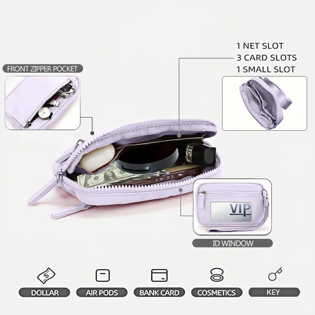 Wristlet Wallets for Women Keychain Wallet with 3 Zipper Purse for Credit Card Holder Wristlet Zip Mini Pouch
