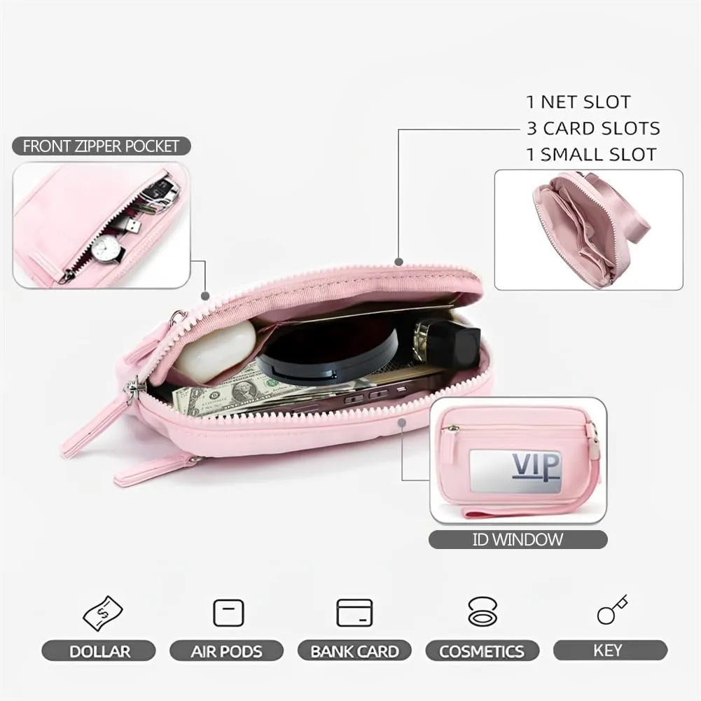 Wristlet Wallets for Women Keychain Wallet with 3 Zipper Purse for Credit Card Holder Wristlet Zip Mini Pouch