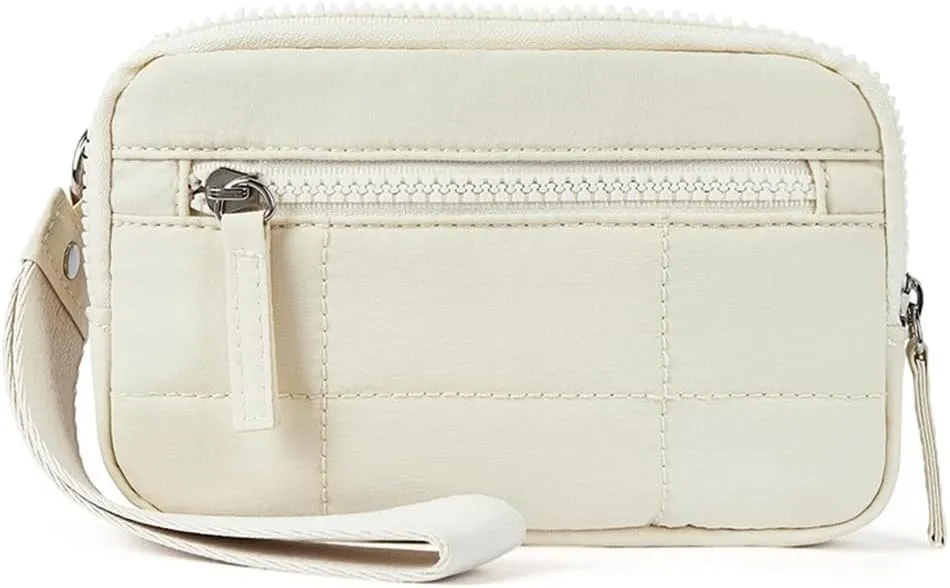 Wristlet Wallets for Women Keychain Wallet with 3 Zipper Purse for Credit Card Holder Wristlet Zip Mini Pouch