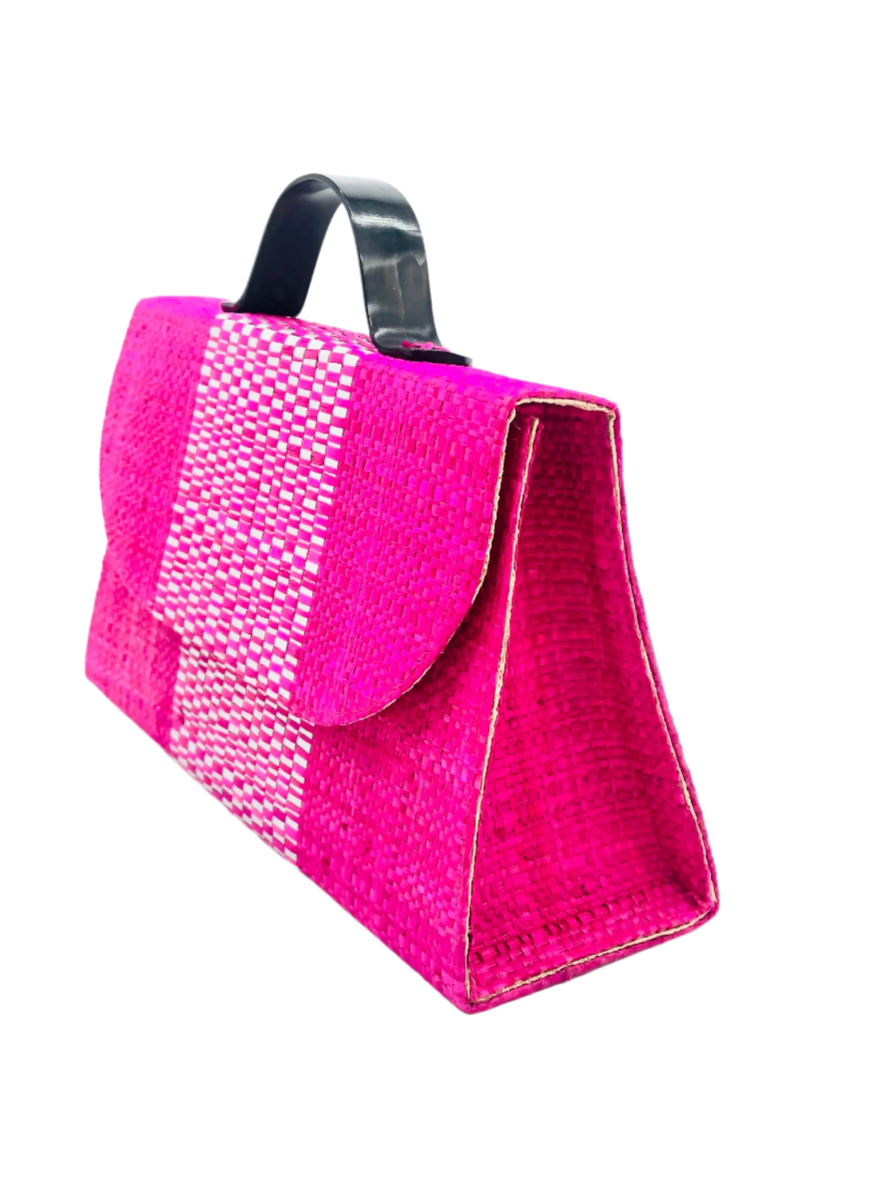 Wynwood Straw Handbag with Metallic Detailing & Horn Handle