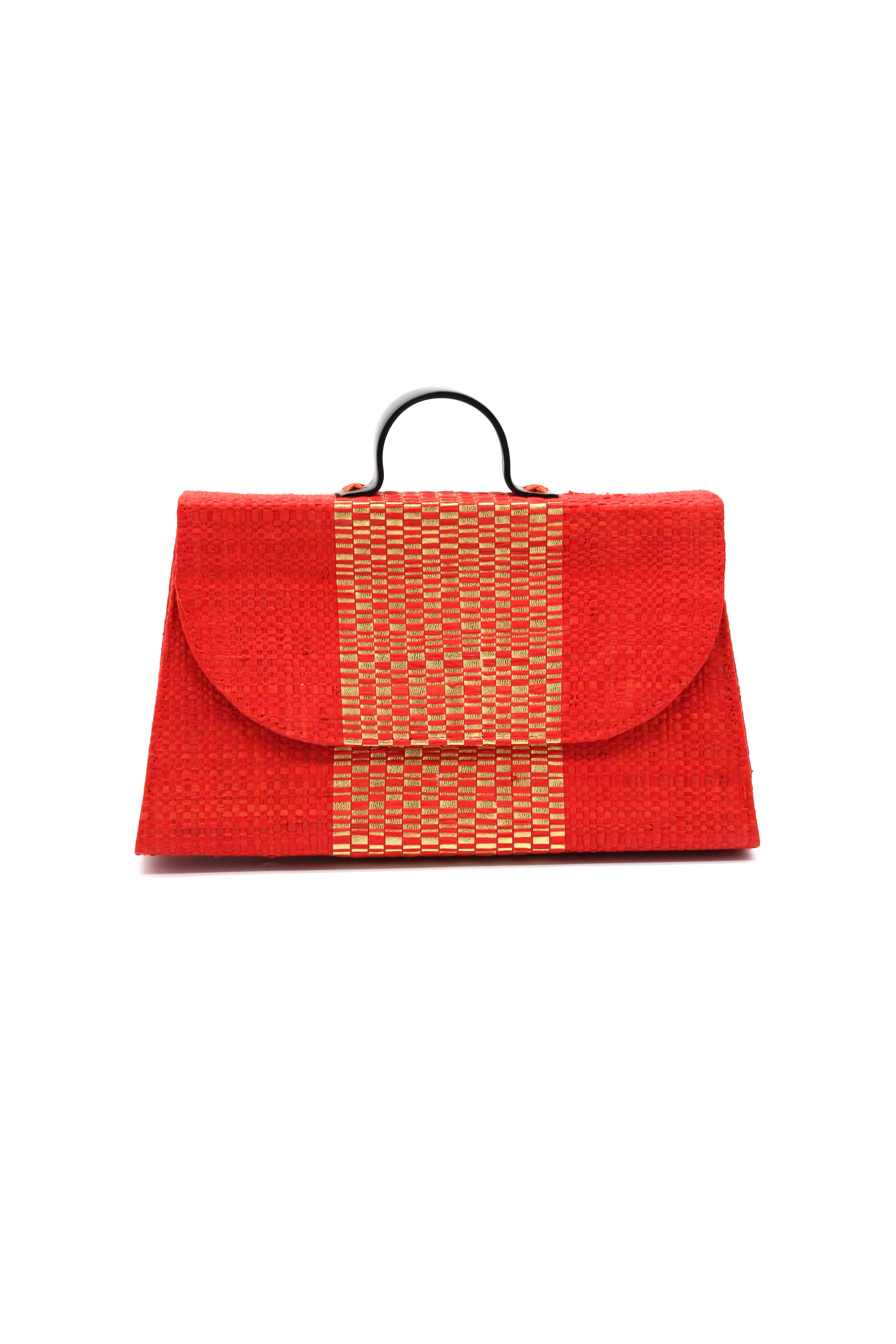 Wynwood Straw Handbag with Metallic Detailing & Horn Handle