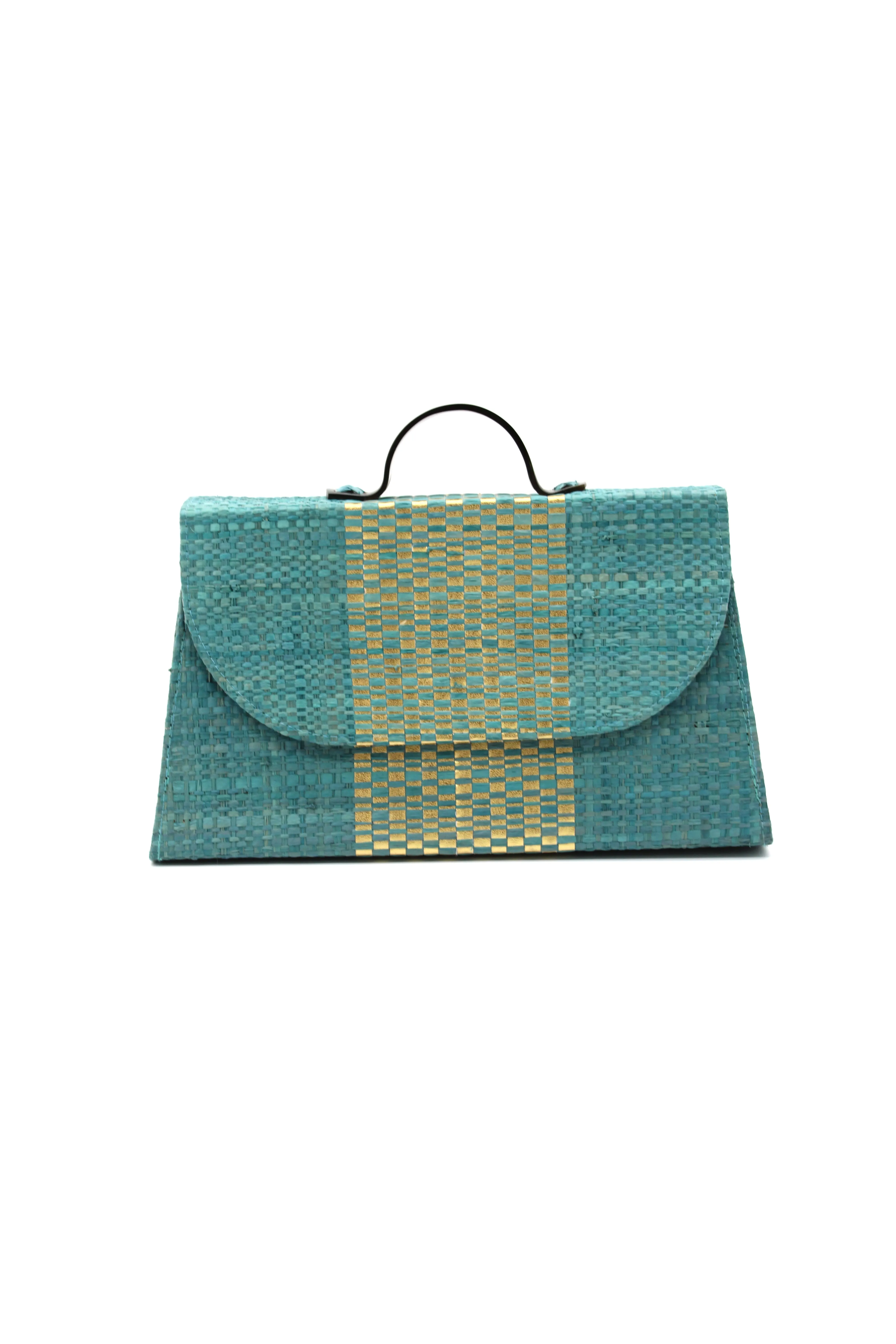 Wynwood Straw Handbag with Metallic Detailing & Horn Handle