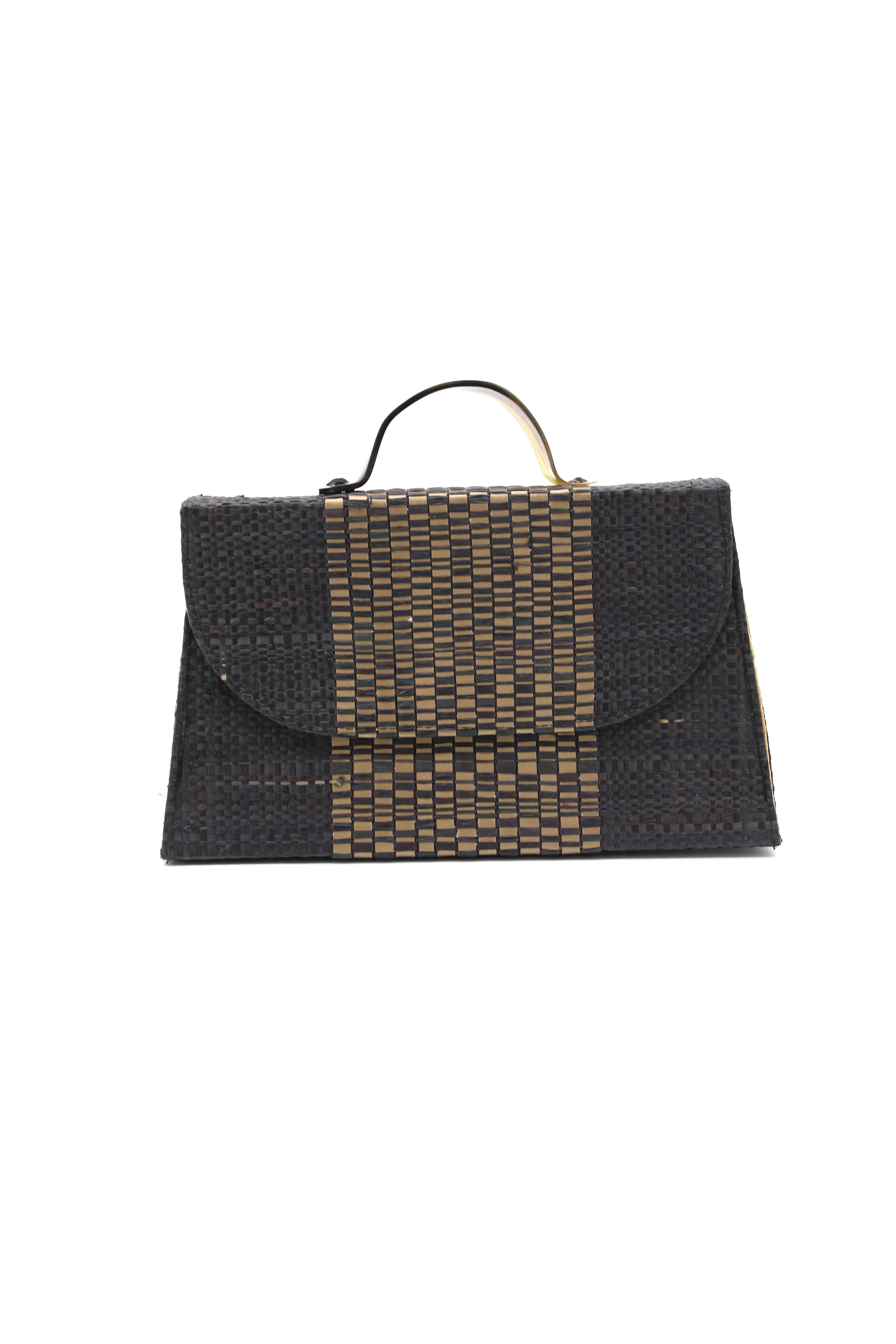 Wynwood Straw Handbag with Metallic Detailing & Horn Handle