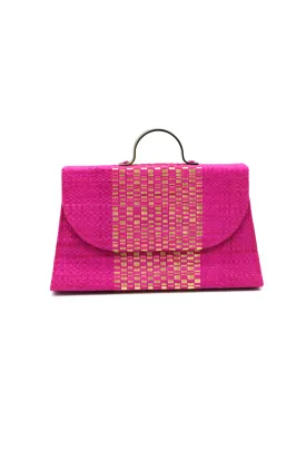 Wynwood Straw Handbag with Metallic Detailing & Horn Handle
