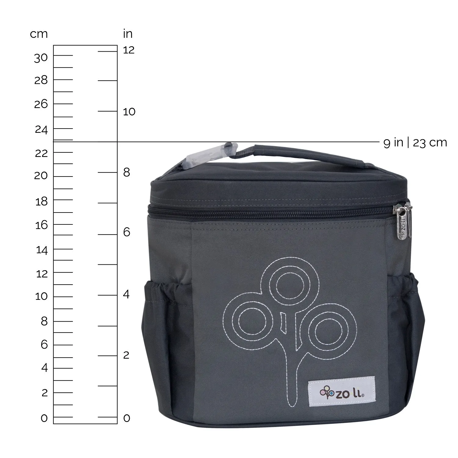 Zoli NOM NOM Insulated Lunch Bag - Grey